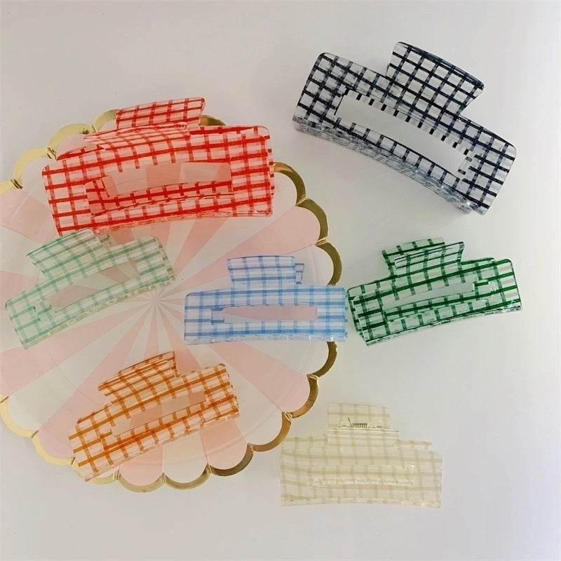 Fashion Plaid Arylic Hollow Out Hair Claws 1 Piece