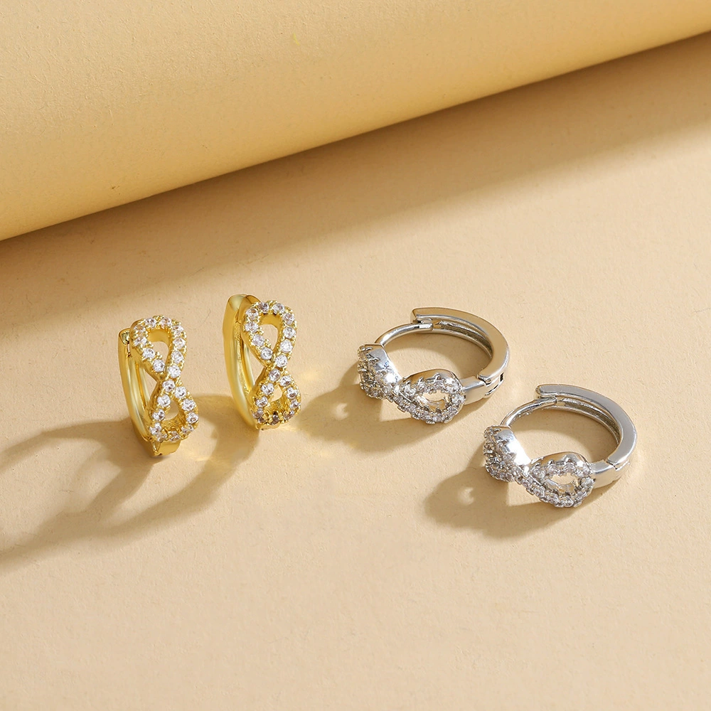 Infinity Symbol Number 8 Zirconia Earrings