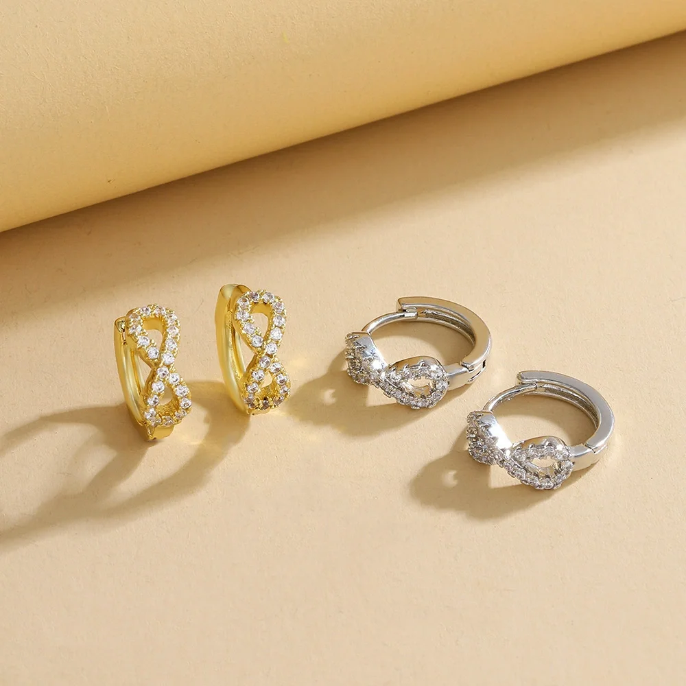 Infinity Symbol Number 8 Zirconia Earrings