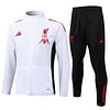 Joyfball 2025/2026 Kids Size Liverpool Long Zipped Jacket White Soccer Jersey 1:1 Thai Quality 