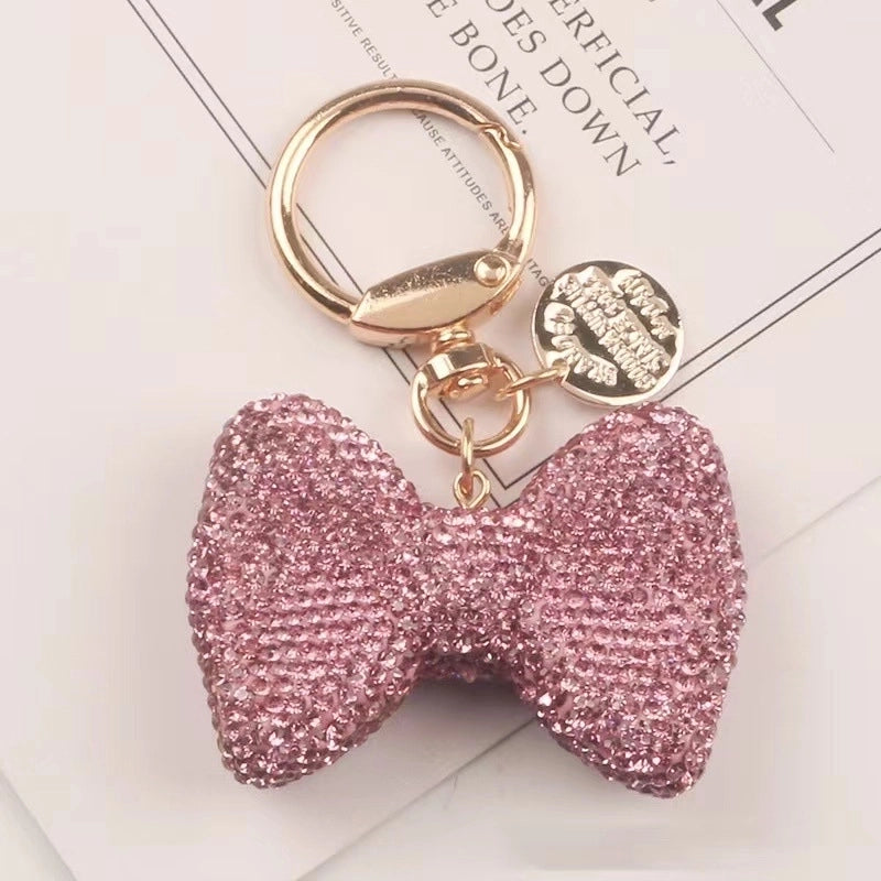 Cartoon Style Bow Knot Alloy Inlay Zircon Women’s Keychain