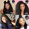100% Real Human Hair Front 360 Real Lace Ion Perm Black Wig Super Baby Hair