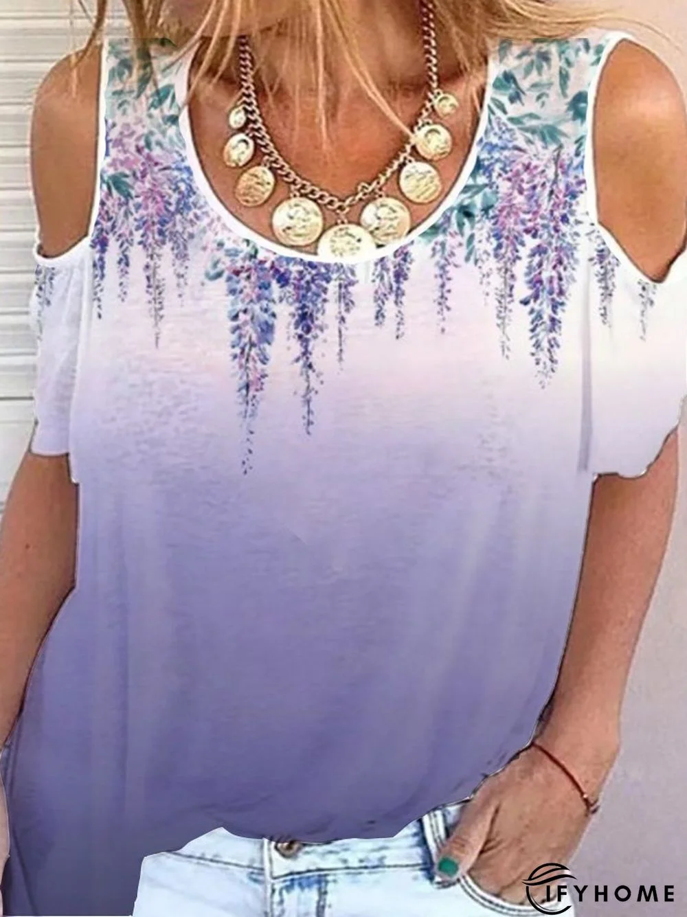 Holiday Shift Short Sleeve Ombre/tie-Dye T-shirt | IFYHOME