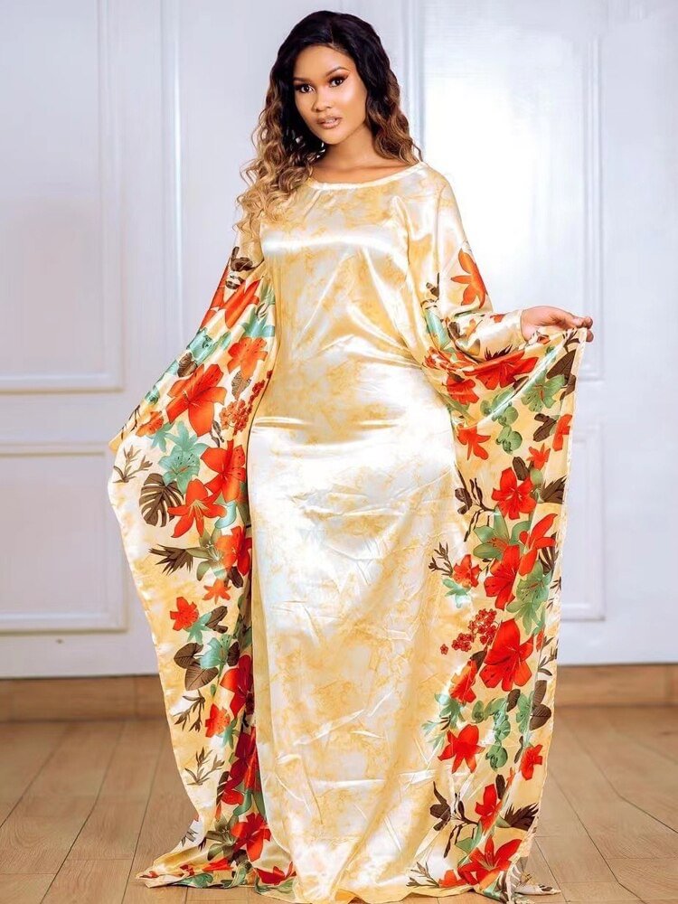 African Americans fashion QFY Dashiki Print African Women Dresses Plus Size Boubou Africain Femme Ankara Hippie Clothes Kaftan Abaya Costume De Cosplay Ankara Style QueenFunky
