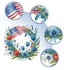 (US Only)Independence Day Wreath 5D DIY Diamond Painting Dots Pendant for Window Wall