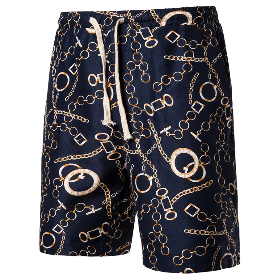 Personality Summer New Men's Clothing Short-sleeved Printed Shirts Shorts 2 Piece Fashion Male Casual Beach Wear Clothes