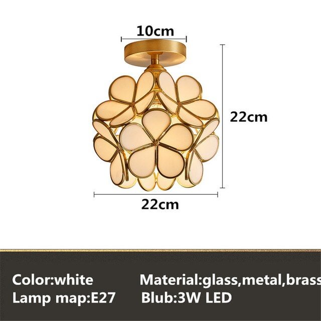 Tiffany Colorful Flower Glass Ceiling Lamp LED Modern Indoor Lamp Restaurant Dining Room  Cafe Shop Lighting Fixture