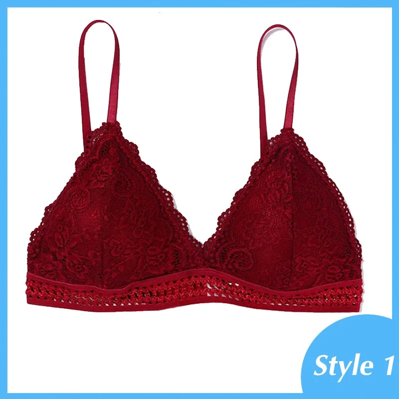 French Style Bralette Seamless Deep V Lace Bra Wireless Thin Underwear Sexy Lingerie Soft Push Up Bras For Women Hot