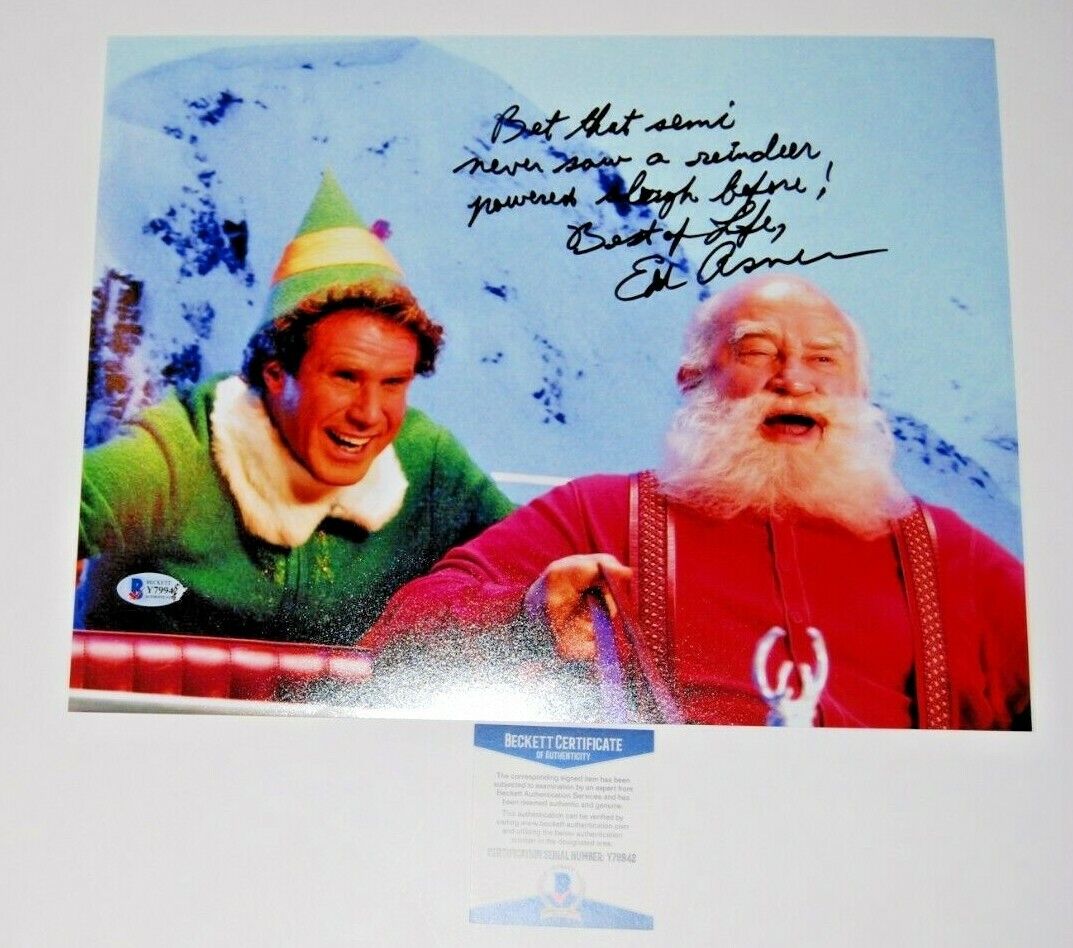 ED ASNER signed (ELF) autographed Movie 11X14 Photo Poster painting *Santa* BECKETT BAS Y79942