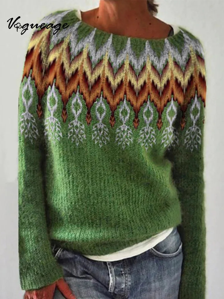 Simple And Comfortable Pattern Knitted Sweater