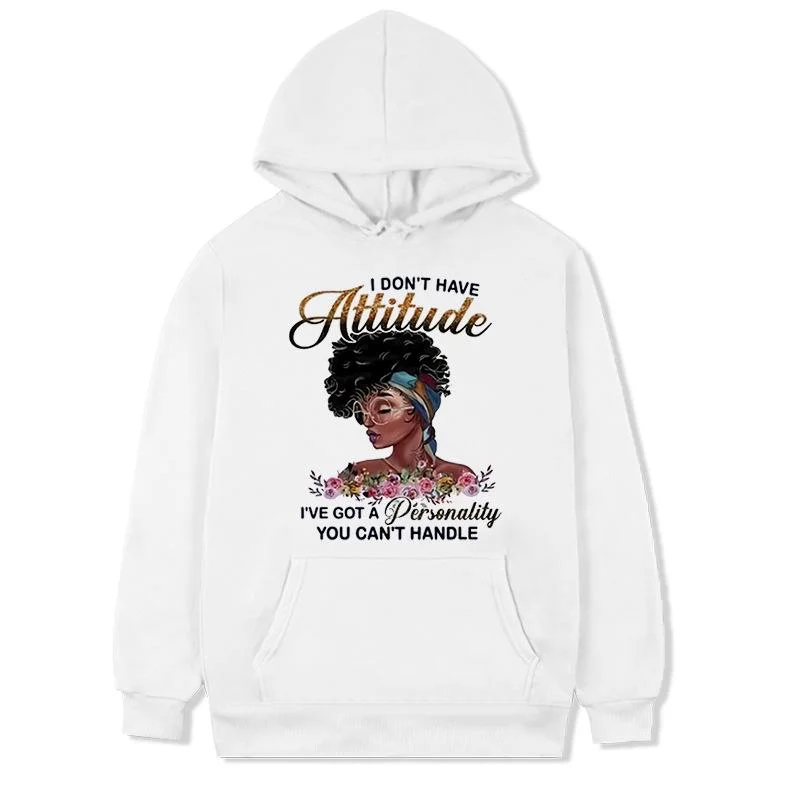 Letters Queen black short-sleeved hooded long-sleeved sweatshirt-2