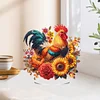 (US Only)Acrylic 2D Flat Chicken Sunflower DIY Table Top Diamond Painting Ornament Kits