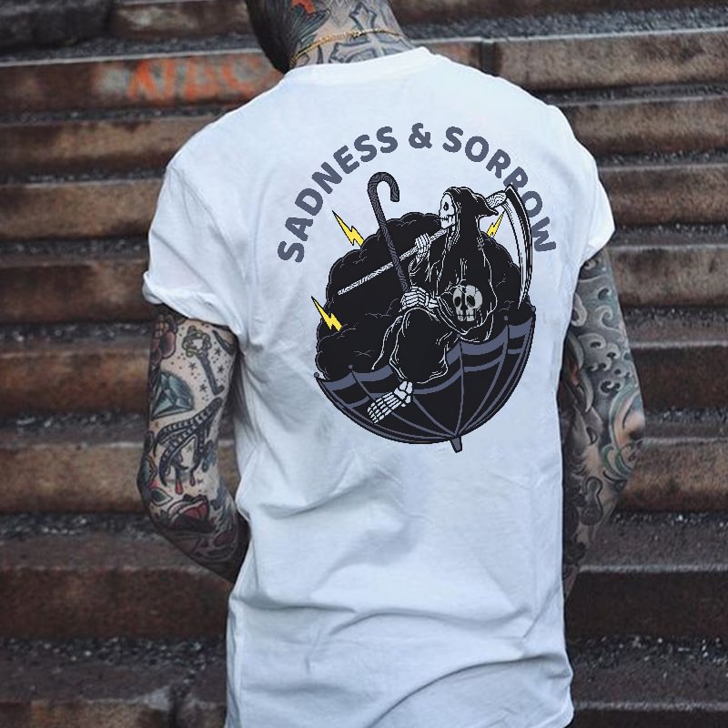 Sadness & Sorrow Printed Casual Men's Sports T-shirt -  