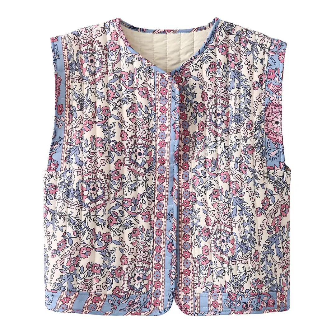 Nigikala Nigikala Women's Clothing 2025 Autumn And Winter New Street Fashion Printed Cotton Vest Vest Coat Women 6NS091