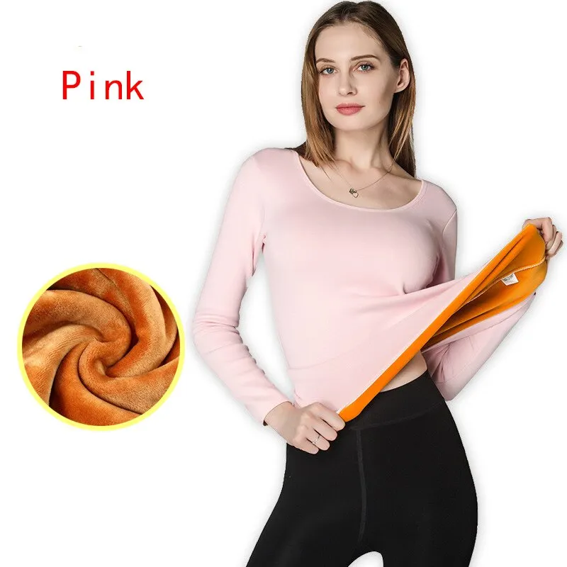 Women Winter Thermal Underwear Cashmere Pullover Sweater Velvet Top Shirt Fleece Long Sleeve Ladies Sweaters Long Johns Pajamas