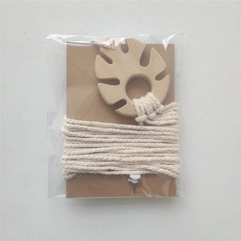 INS Nordic Wooden Baby Hair Clips Holder Cotton Rope Kids Girls Hairpin Storage Belt Photo Organizer Strip Wall Hanging Ornament