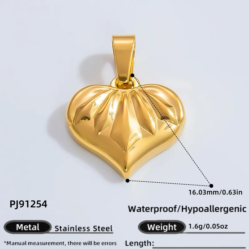 1 Piece 2 PCS/Package 3 PCS/Package 14.24*15.67mm 304 Stainless Steel Heart Shape Bow Knot Pendant Chain Jewelry Accessories