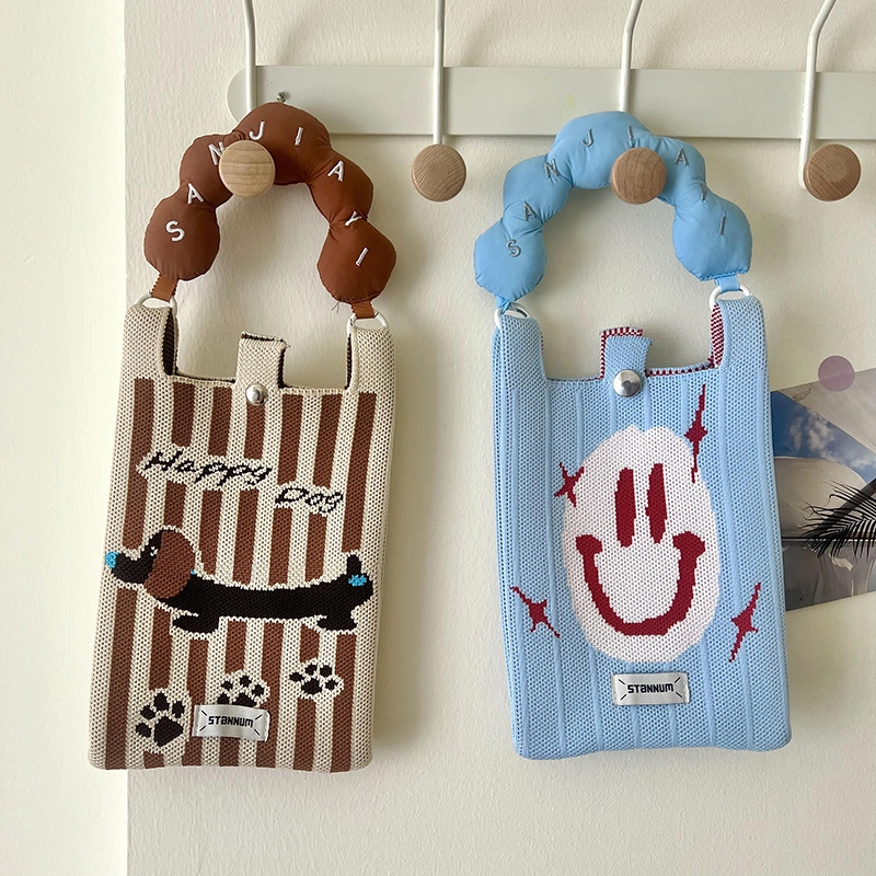 Women’s Polyester Printing Animal Color Block Cute Square Buckle Shoulder Bag Phone Wallets