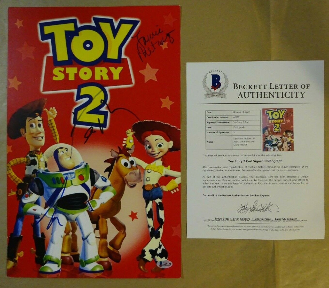 Signed TOY STORY 2 Autographed 11x17