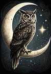 Luxury AB Velvet Diamond Painting Kit - Moon Owl