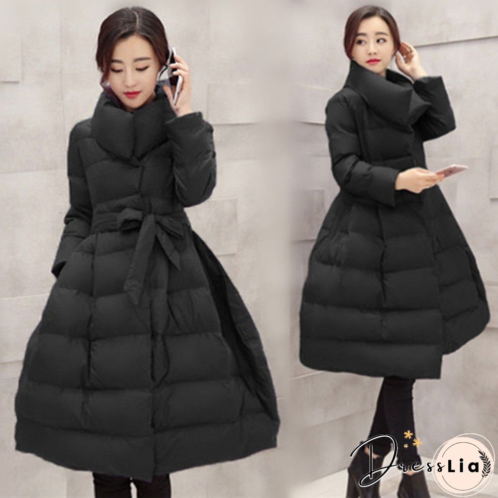 New Women Winter Down Jackets Warm Long Slim Coat And Jacket Female Big Swing Women Snow Outwear