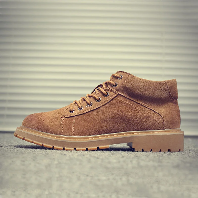 Colourp Colourp Warm Overalls Leather Boots Short Boots Men's Boots Round Boots Fashion And Velvet Cotton Boots Martin Boots Fashion Boots 6500-F