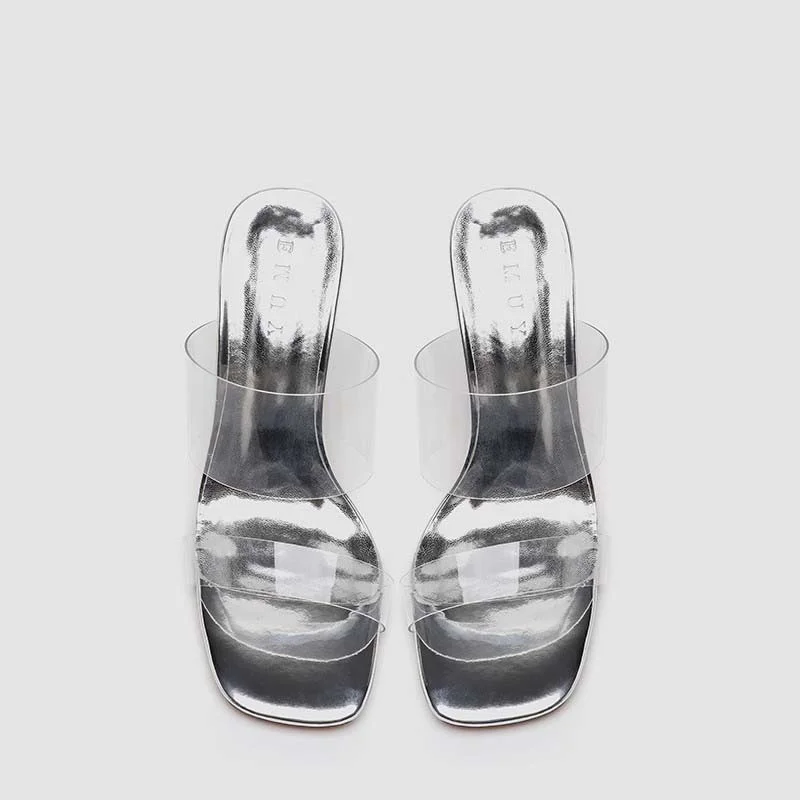 Breakj Breakj Summer Slippers Women's Summer To Wear The New Crystal Coarse And Exposed Cool Drag Transparent Temperament High-Tall One-Word Drag