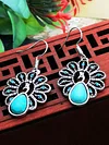 Retro Turquoise Peacock Earrings