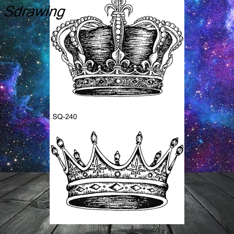 Sdrawing Mountain Temporary Tattoos For Women Adult Crown Wings Butterfly Flower Cros Henna Fake Tattoo Small Tatoo Paper