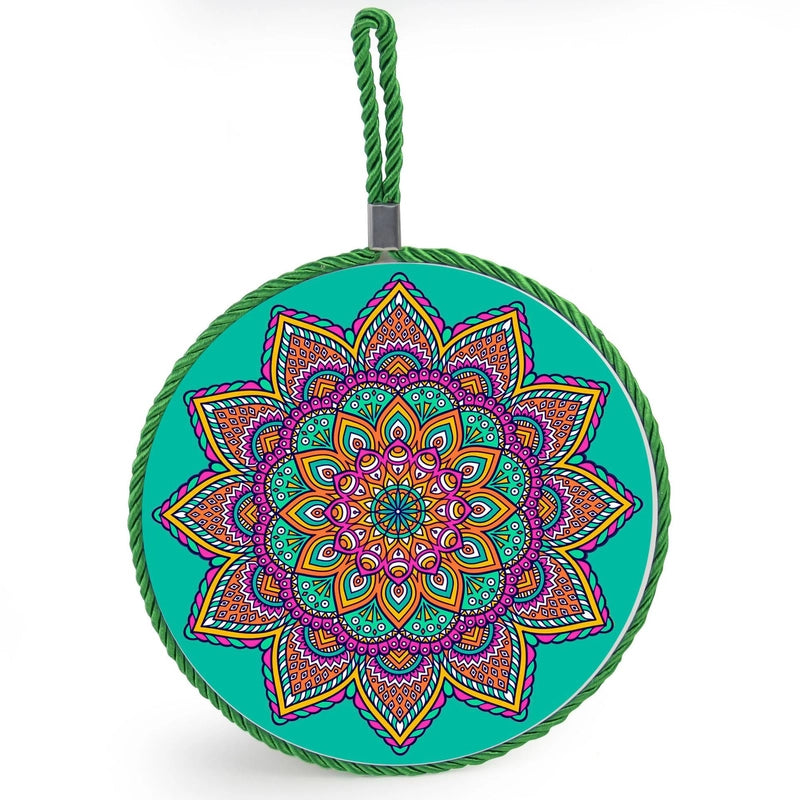 Factory Supply Thermal Transfer Printing 17cm Mandala Ceramic Heat Insulation Pot Mat Home Pot Mat European Style