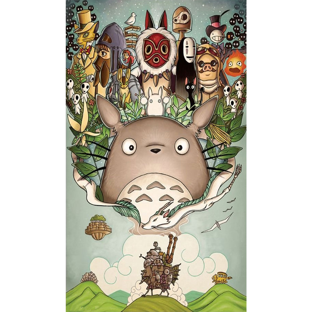 

Anime Totoro Friend - 11CT Stamped Cross Stitch - 50*75CM (Big Size), 501 Original