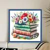 Flowers And Book - 11CT Stamped Cross Stitch - 50*50cm