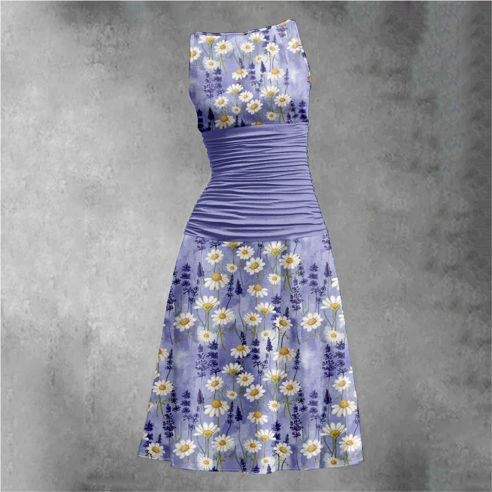 Women's Retro Daisy Print Maxi Dress