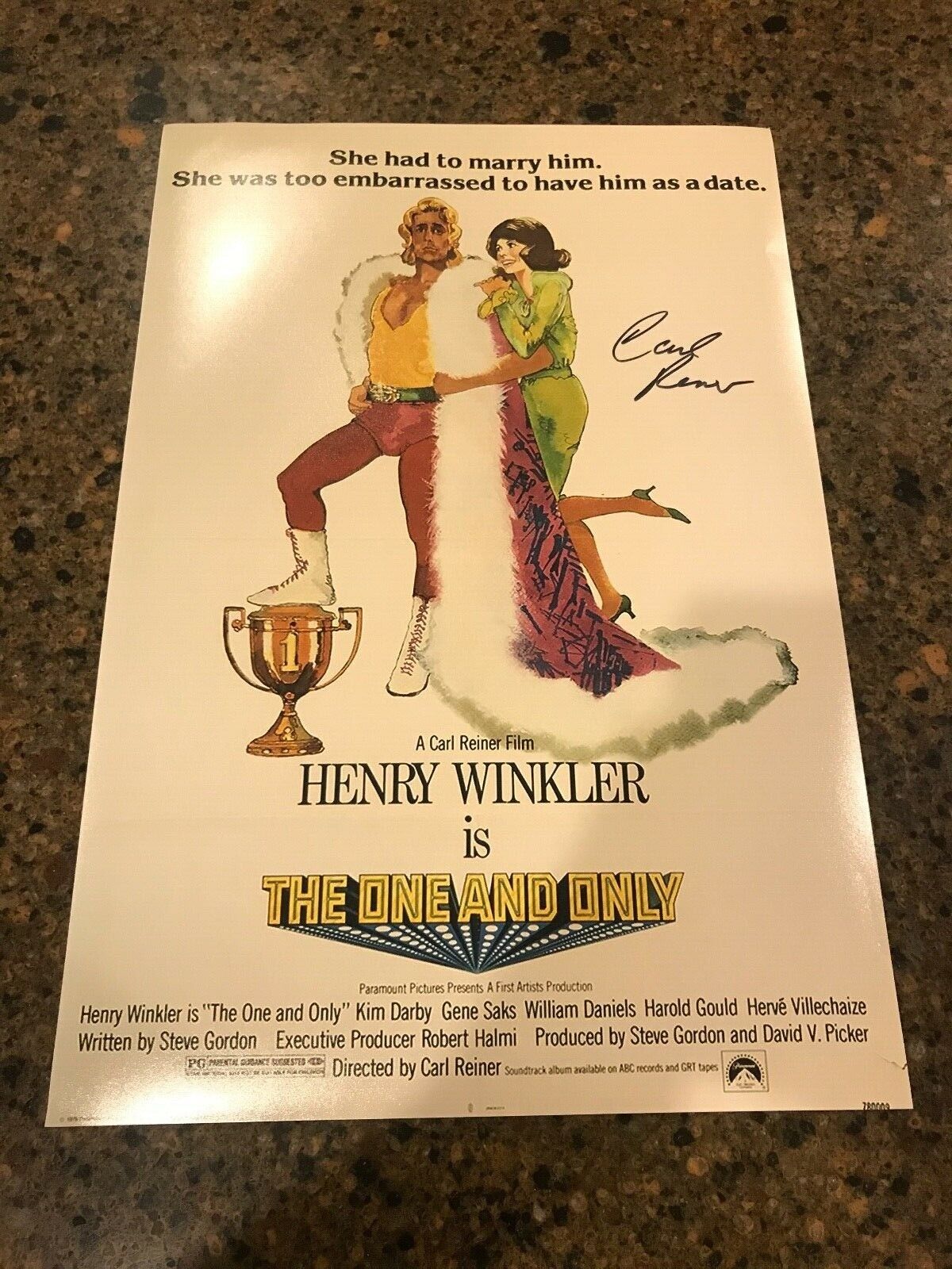 * CARL REINER * signed autographed 12x18 poster * THE ONE AND ONLY * 1