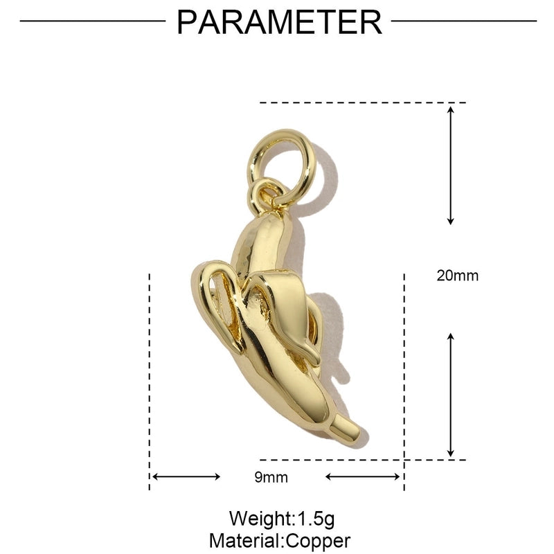 3 PCS/Package 13*16mm 15*9mm 8 * 17mm Copper Cherry Fruit Banana Pendant Jewelry Accessories