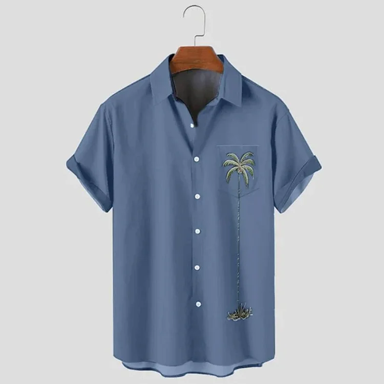 BrosWear Hawaiian Palm Short Sleeve Shirt