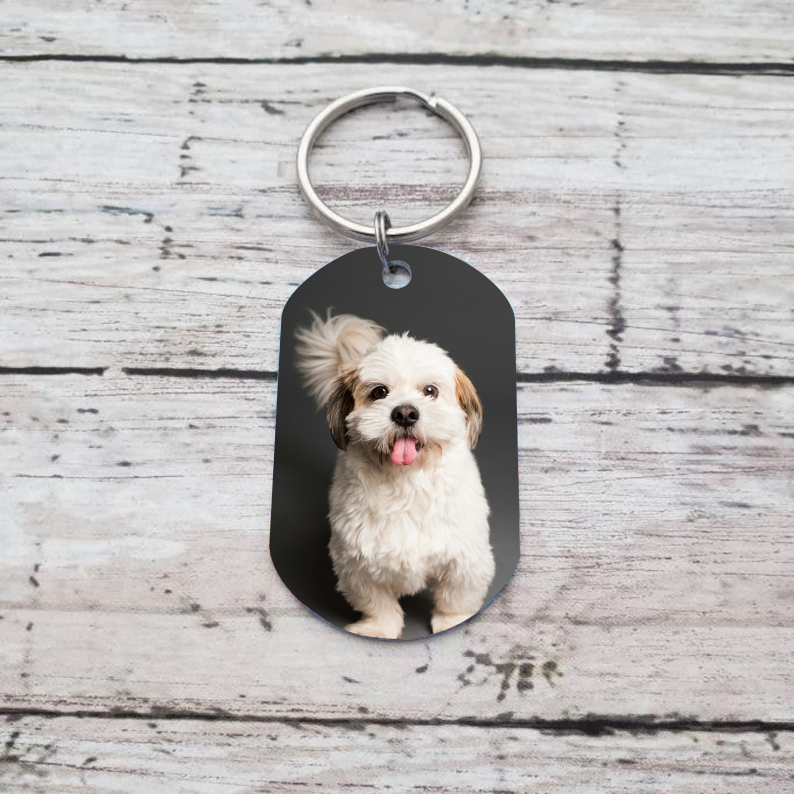 Personalised 2 Names & 1 Photo Keychain Custom Dog/Cat Paw Keychain Gift for Pet Lovers-Jessemade AU