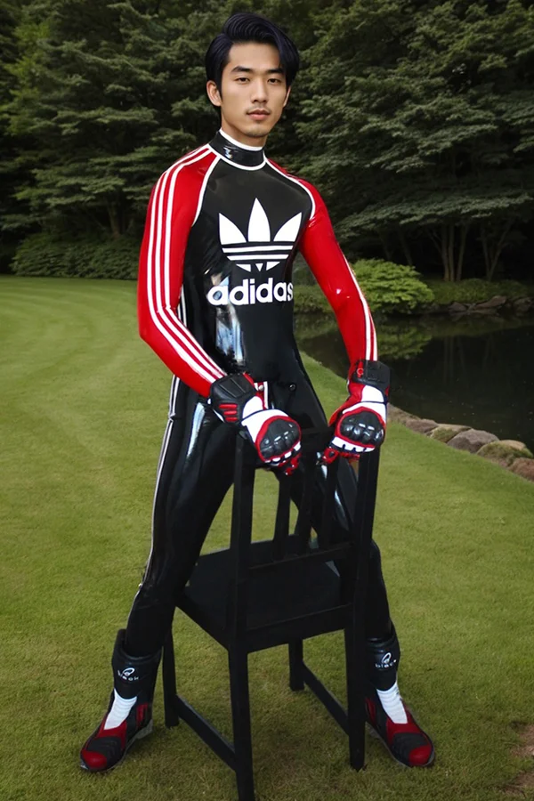 Man Latex Catsuits Sports Adi With Codpiece Sportswear