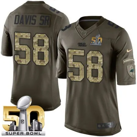 Panthers #58 Thomas Davis Sr Green Super Bowl 50 Men's Stitched NFL Limited Salute to Service Jersey