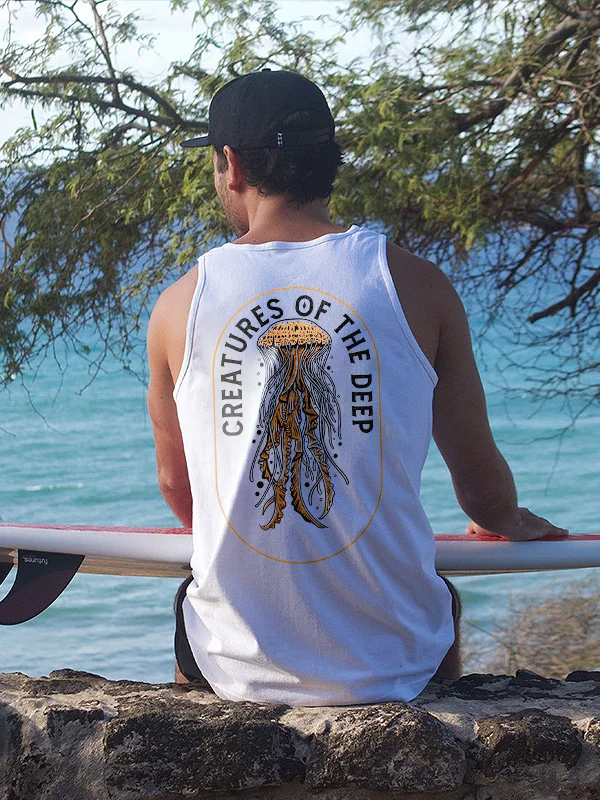 Creatures Of The Deep Jellyfish Printed Men's Vest