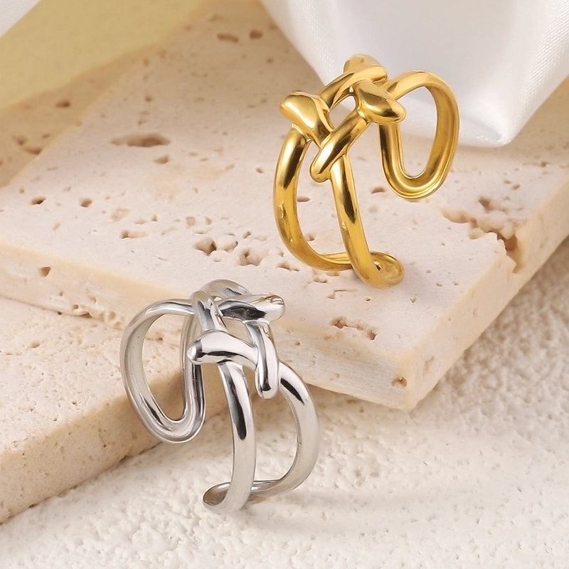 Minimalist Classic Style Geometric Titanium Steel Open Rings