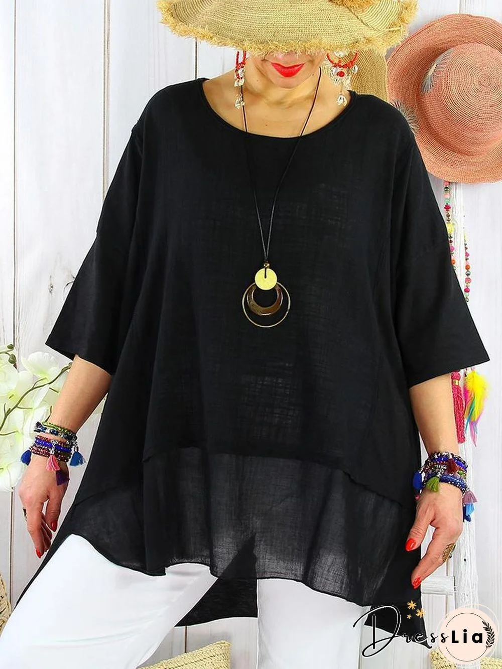 Baggy Women Oversized Solid Color Blouse