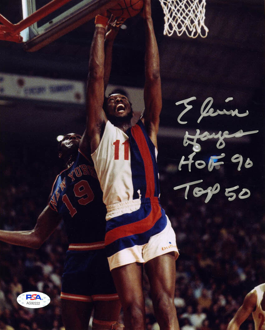 Elvin Hayes SIGNED 8x10 Photo Poster painting +HOF Top 50 Washington Bullets PSA/DNA AUTOGRAPHED