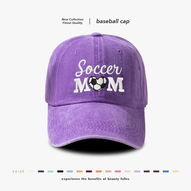 Hot Hat Embroidery SOCCER MOM Love Football Custom Washed Baseball Cap Soft Top Cap