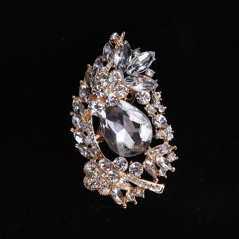 Pin Flower Alloy Inlay Glass Women’s Brooches