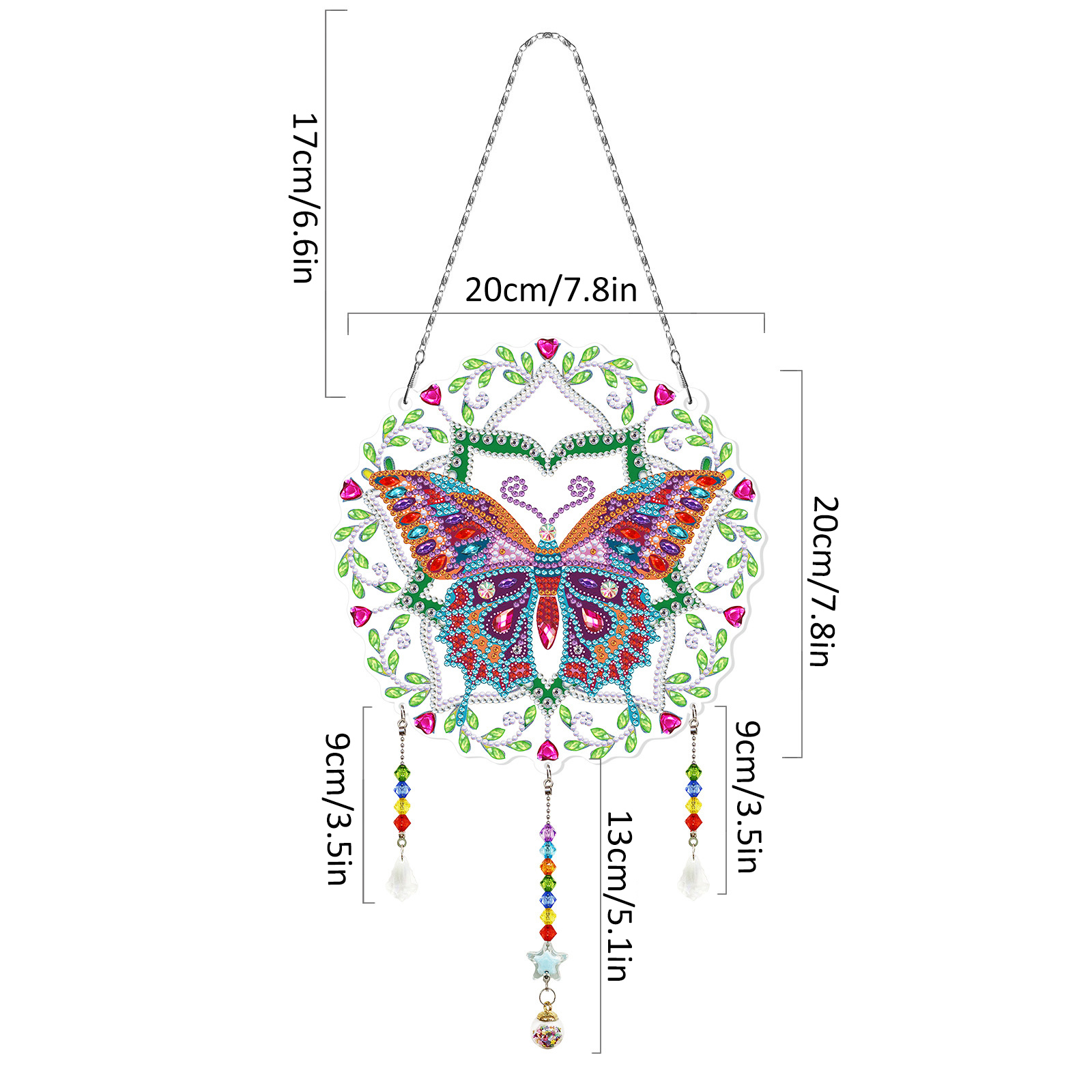 Diamond painting, wind chime decoration, diamond painting, DIY living room decoration painting, Christmas with tassels