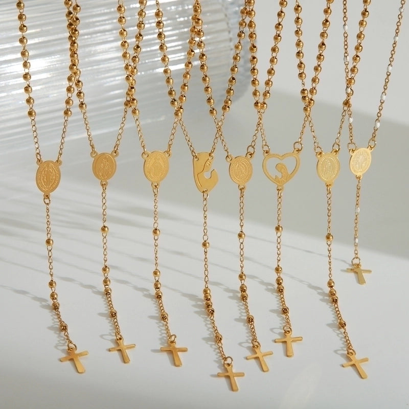 Religion Ethnic Style Classic Style Portrait Jesus Stainless Steel 203L 18K Gold Plated Necklace