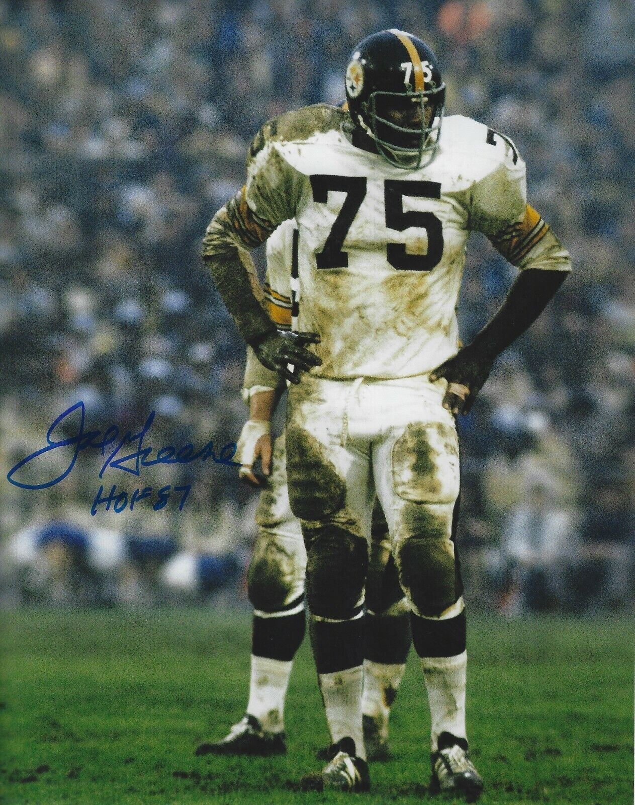 Signed 8x10 JOE GREENE HOF 87 Pittsburgh Steelers Autographed Photo Poster painting w/COA