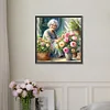 Diamond Painting-DIY Full Round Drill Garden Old Lady