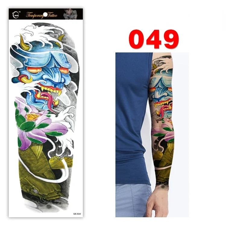 Full Arm Series Temporary Tattoo Full Arm Tattoo Sticker Lasting Waterproof Sweat Flower Arm Full Arm Tattoo Big Picture Sticker